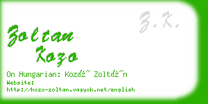 zoltan kozo business card